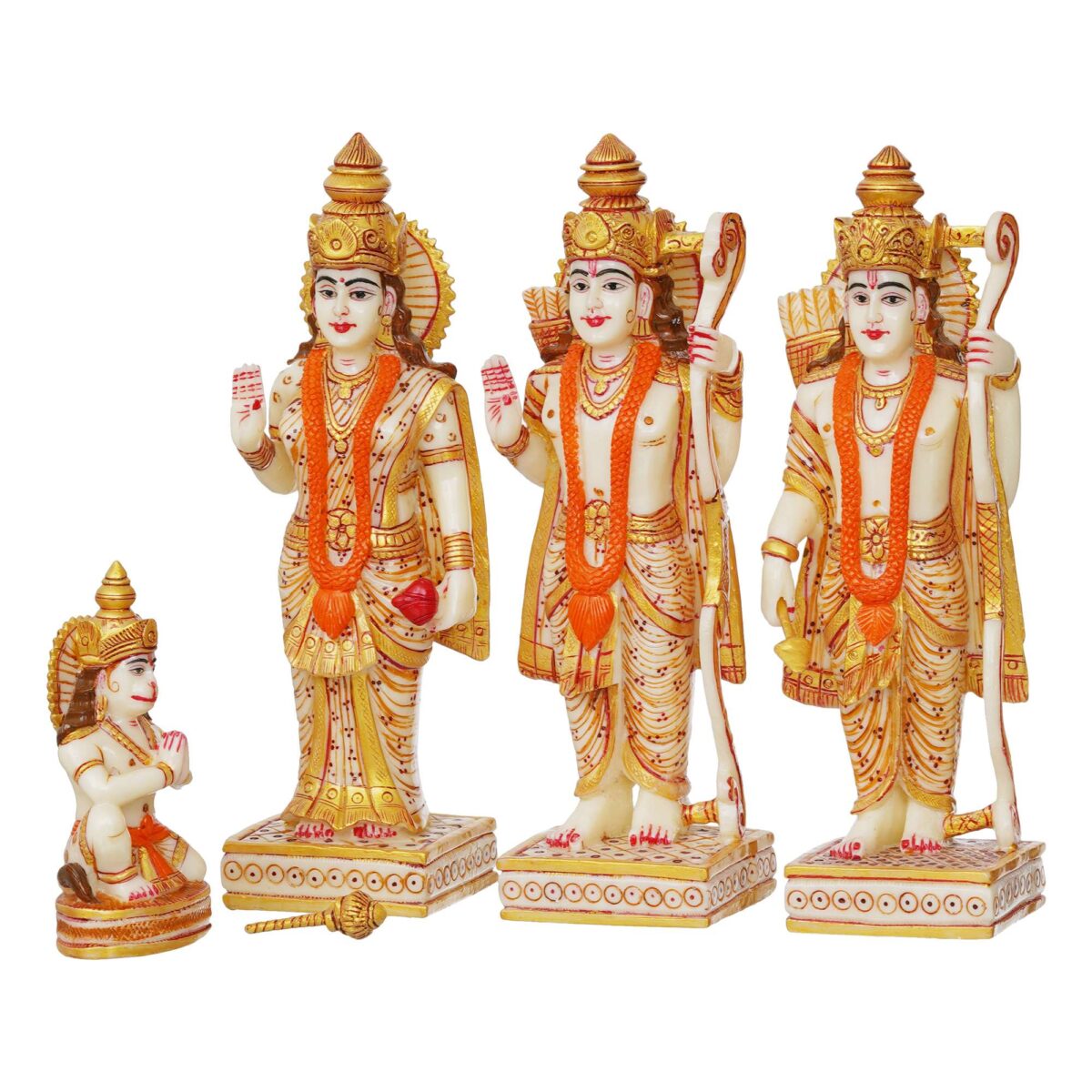 Ram darbar Idol Sita Statue Hanuman Laxman Idol Antique Finish Home Decor Marble God Statue - Image 4