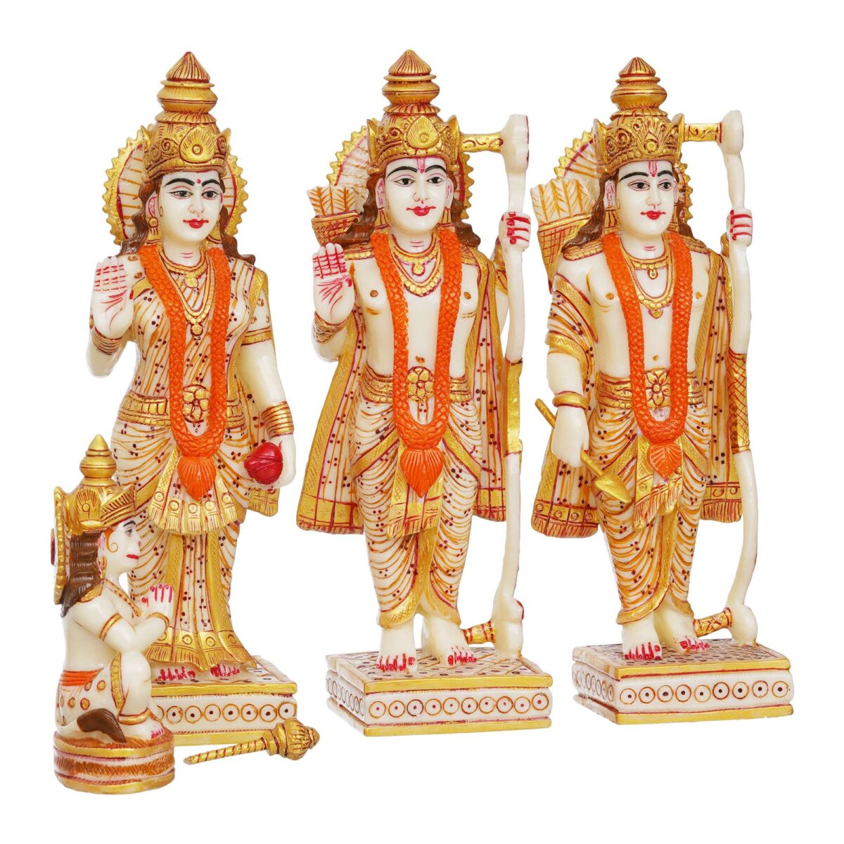 Ram darbar Idol Sita Statue Hanuman Laxman Idol Antique Finish Home Decor Marble God Statue - Image 3
