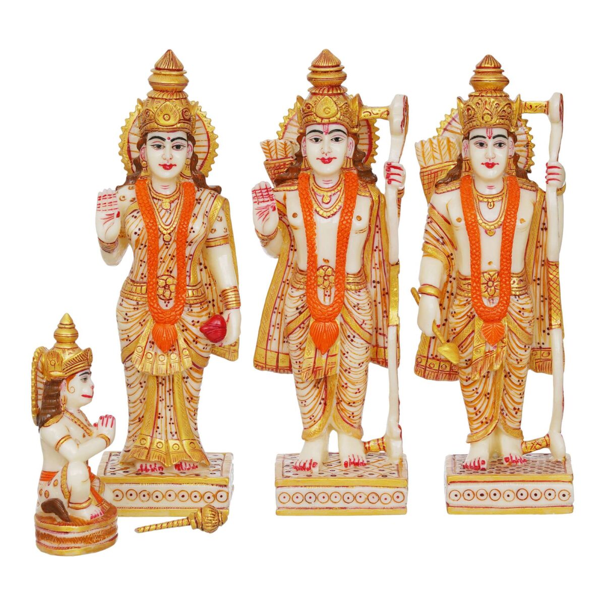 Ram darbar Idol Sita Statue Hanuman Laxman Idol Antique Finish Home Decor Marble God Statue - Image 2