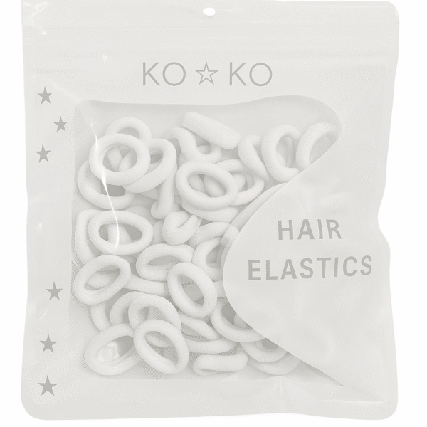 Mini Rubber Bands White (100 Pcs) Women & Girls (2cm)