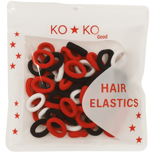 Mini Rubber Bands - Red, White & Black Mix Color (100 Pcs) Women & Girls (2cm)