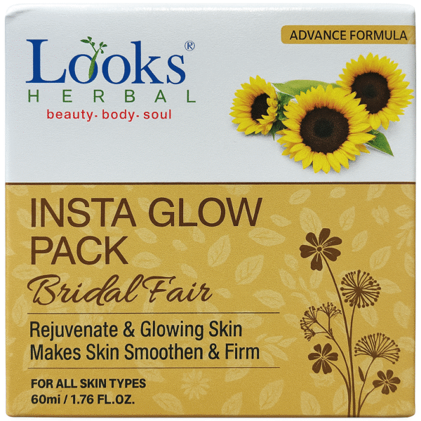 🌼 Looks Herbal Insta Glow Pack - Bridal Fair | Advance Formula Rejuvenate & Glowing Skin | Suitable for All Skin Types | 60ml